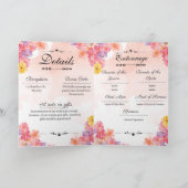 Pink Minimalist Floral Wedding Invitation Card (Intérieur)