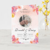 Pink Minimalist Floral Wedding Invitation Card (Fleur jaune)