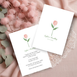 Pink Minimalist Tulip Kaart