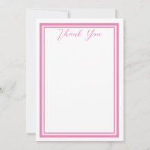 Pink Minimaliste Merci Cartes
