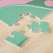 Pink Mint Green Melting Drip Pattern Abstract  Legpuzzel (Zijkant)
