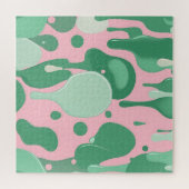Pink Mint Green Melting Drip Pattern Abstract  Legpuzzel (Horizontaal)