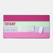 Pink Mint Green Purple Stripes Nom du Motif (Clavier et souris)