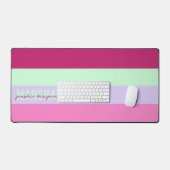 Pink Mint Green Purple Stripes Nom du Motif (Clavier et souris)