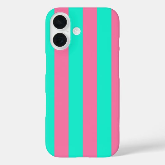 Pink Mint Green Stripes Design Case-Mate iPhone Case (Achterkant)