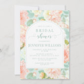 Pink Mint Peony Floral Boho Arch Vrijgezellenfeest Kaart (Voorkant)