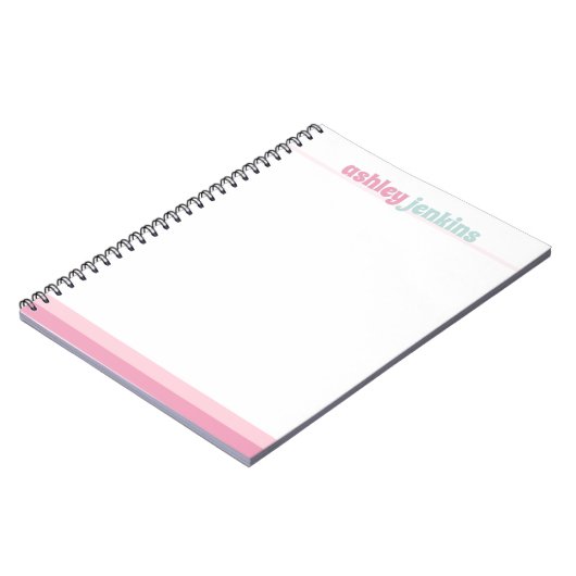 Pink & Mint Personalized Name Spiral Notebook Notitieboek (Linkerzijde)