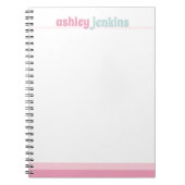 Pink & Mint Personalized Name Spiral Notebook Notitieboek (Voorkant)