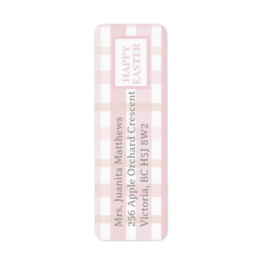 Pink Mix Plaid Etiket (Voorkant)