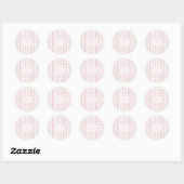 Pink Mix Plaid Ronde Sticker (Vel)