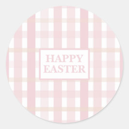 Pink Mix Plaid Ronde Sticker