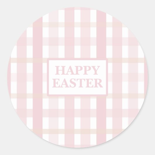 Pink Mix Plaid Ronde Sticker (Voorkant)