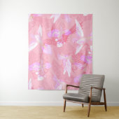 Pink Mockingbird Chinoiserie Pattern Wandkleed (In situ)