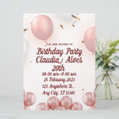 Pink Modern anniversaire invitation (Debout devant)