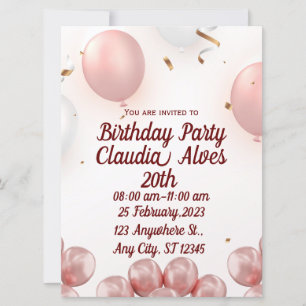 Pink Modern anniversaire invitation