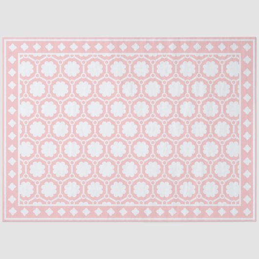 Pink Modern Bone Inlay Decoupage Paper Tissuepapier (Voorkant)
