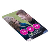 Pink Modern Circles Photo Save the Date Magnet (Côté Droit)