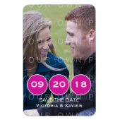 Pink Modern Circles Photo Save the Date Magnet (Vertical)