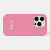 Pink Modern Double Layer Simple Initial Monogram iPhone Hoesje (Achterkant horizontaal)