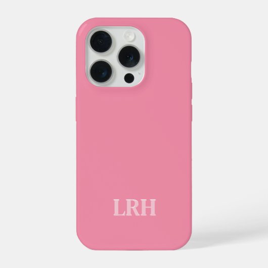 Pink Modern Double Layer Simple Initial Monogram iPhone Hoesje (Achterkant)