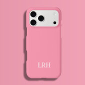 Pink Modern Double Layer Simple Initial Monogram iPhone Hoesje