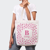 Pink Modern Monogramme Nom Sac fourre-tout initial