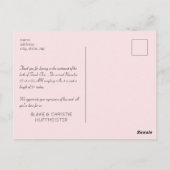 Pink Modern Nouveau Merci bébé photo carte postale (Dos)