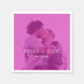 Pink Modern Photo Wedding Servet (Voorkant)