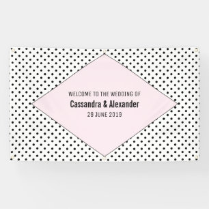 Pink Modern Polka Dots Wedding Spandoek