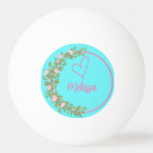 Pink Modern Script Girly Monogram Name Pingpongballen (Voorkant)