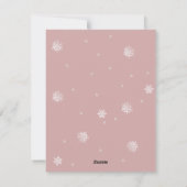 Pink Modern Snowflakes Plat Holiday Carte photo (Dos)