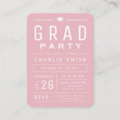 Pink Modern Typographie Photo Invitation (Dos)