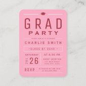 Pink Modern Typographie Photo Invitation (Dos)