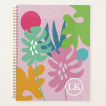 Pink moderne floral tropical nature girplanner