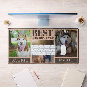 Pink moderne Meilleur Chien Maman Ever 3 Photo Col