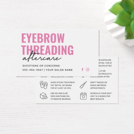Pink moderne Simple Eyebrow Threading Aftercare  (Bureau)