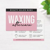 Pink Moderne Waxing Post-Care Card Enlèvement des  (Bureau)