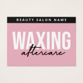 Pink Moderne Waxing Post-Care Card Enlèvement des  (Devant)