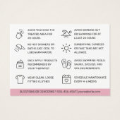 Pink Moderne Waxing Post-Care Card Enlèvement des  (Dos)