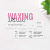 Pink Moderne Waxing Post-Care Card Enlèvement des  (Bureau)