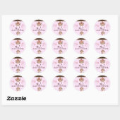 Pink Monkey Baby shower Sticker (Vel)