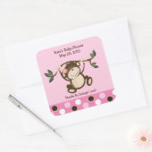 PINK MONKEY JOUER CARRÉ Favoriser Sticker (Enveloppe)