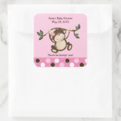PINK MONKEY JOUER CARRÉ Favoriser Sticker (Sac)