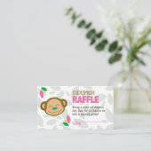 Pink Monkey Luier Raffle Ticket Informatiekaartje (Staand voorkant)