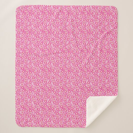 Pink Monkey Pattern Funny Cute Monkeys Sherpa Deken (Voorkant)