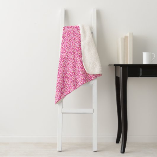 Pink Monkey Pattern Funny Cute Monkeys Sherpa Deken (In situ)
