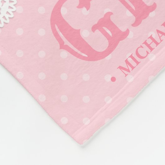 Pink Monogramme photo Collage de couverture en pol (Coin)