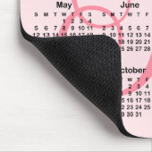 Pink Monogrammed Calendar Muismat (Hoek)
