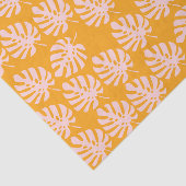 Pink Monstera Leaves Tissue Paper Tissuepapier (Detail)