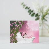 Pink Moon Baby Girl Douche Invitations (Debout devant)